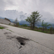 While he was photographing the mountains of chat, Lawless’s foot broke through the asphalt and into a sinkhole below. “The EPA says the Earth’s crust is so dangerously compromised due to the mining that sinkholes are a huge problem and large parts of the ghost town could cave in at any given moment,” he says.